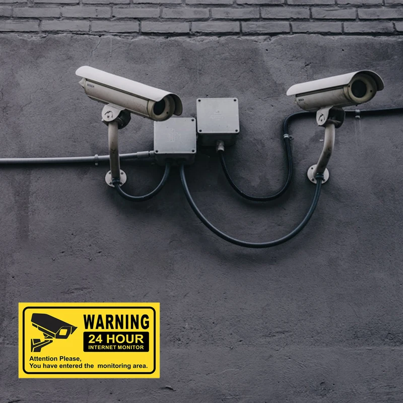 10pcs/set CCTV Security 24 Hour Video Surveillance Sign Camera Warning Car Stickers