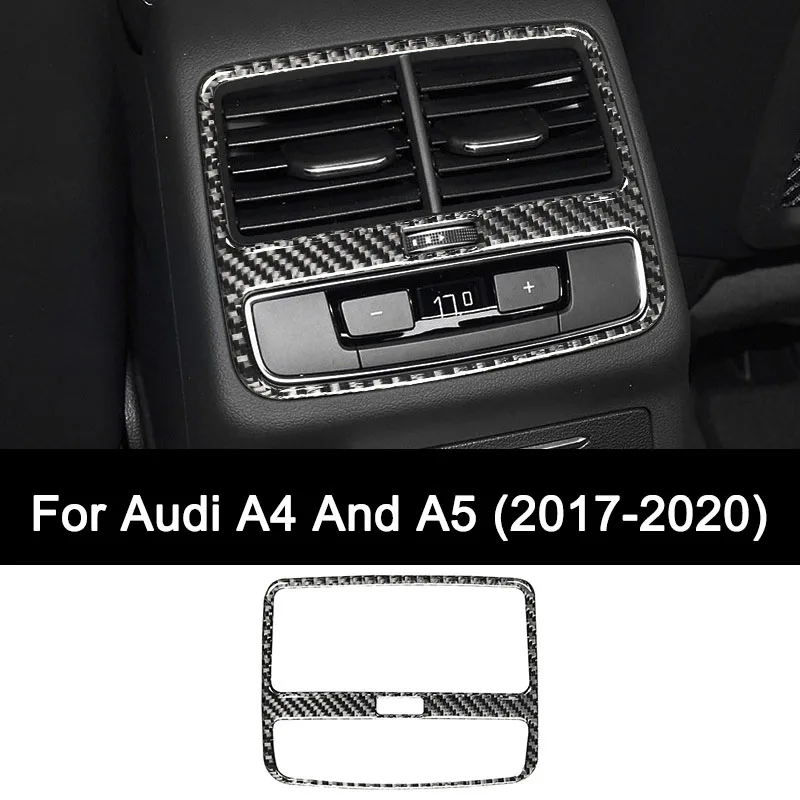 

For Audi A4 and A5 2017-2020 (B9 and F5) Carbon Fiber Car Rear Air Outlet Adjustment Panel Sticker, Interior Auto Accessories