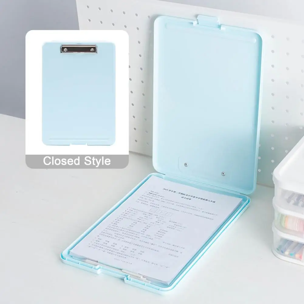 A4 Size Box File Storage Clipboard With Pen Holder Paper Case Loose-leaf Binder With Low-Profile Clip For Home School Office