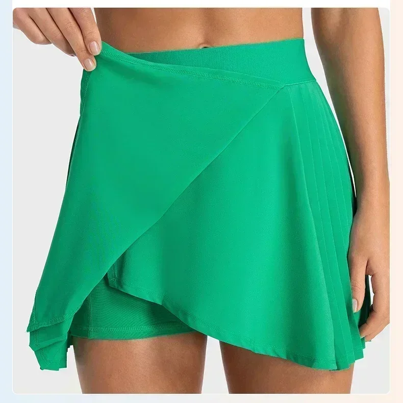 Lemon-falda de tenis deportiva para mujer, pantalón corto plisado de Golf con forro, mallas de gimnasio para trotar al aire libre, ocio, Fitness