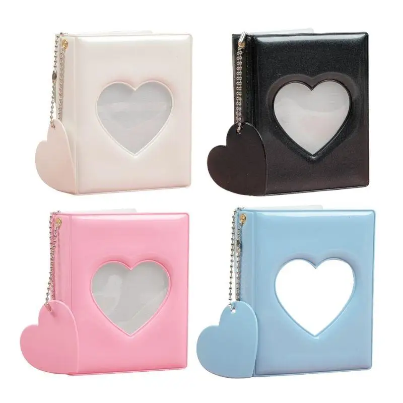 Cute Photo Album 3 Inch Love Heart Hollow Picture Storage Case Korea Card Binder Name Card Book Photocard Holder 32 Pockets