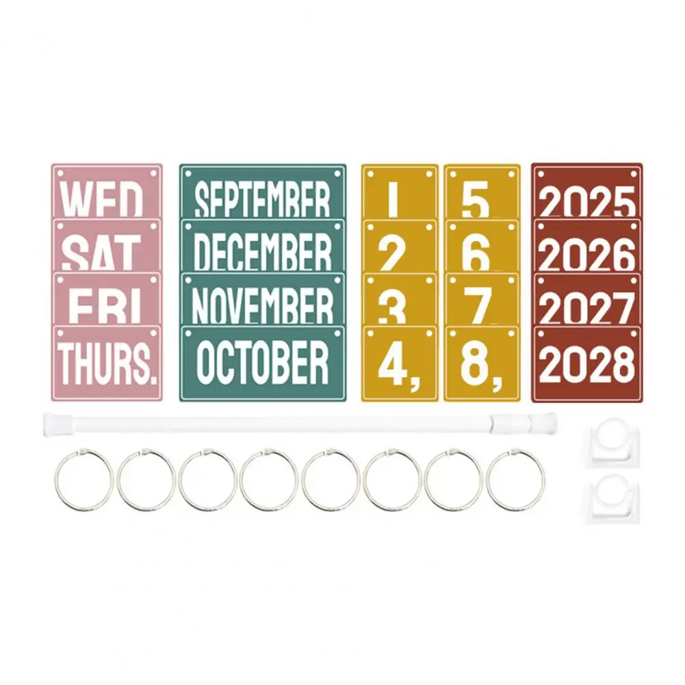 Boho Flip Calendar Bulletin Board Set Educational Time Learning Tool Kid Interest Copper Plate Stickers