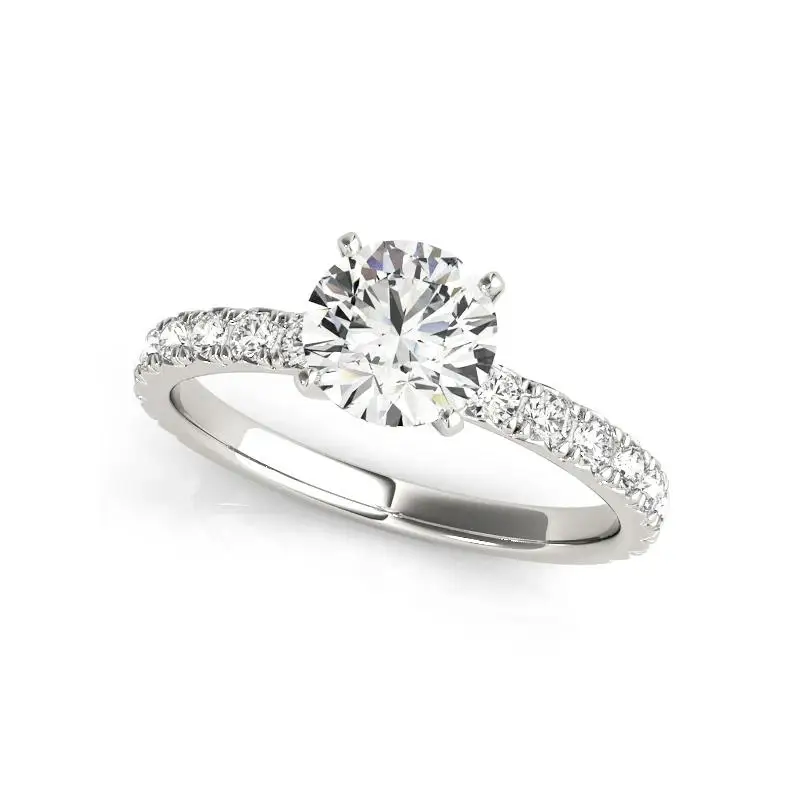 

Кольцо для помолвки из белого золота 14K с круглым выращенным в лаборатории бриллиантом IGI, D VS1, 1.5 карата, CVD, кольцо с выращенным в лаборатории бриллиантом
