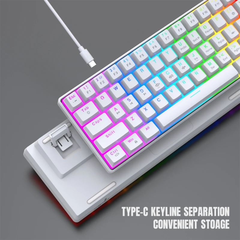 

V900 Color Backliting Mechanical Keyboard 61Keys Hot Swap Switches Two-color Injection Leycaps For Gaming And Office Use