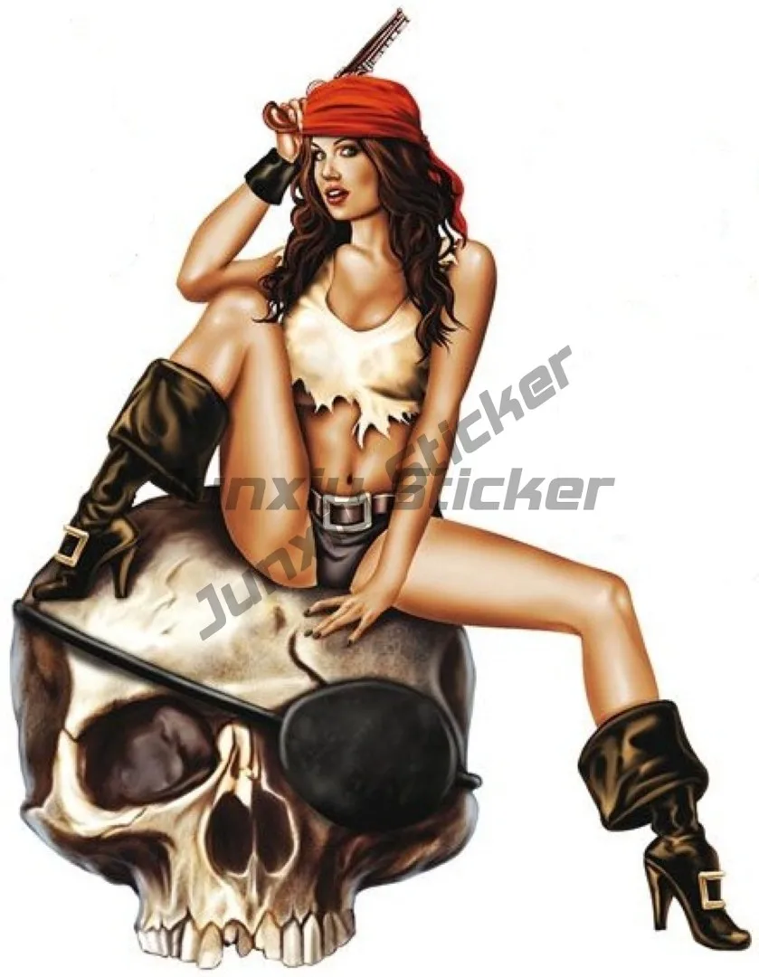 

Sexy Girl in Skull Bumper Toolbox Laptop Stickers