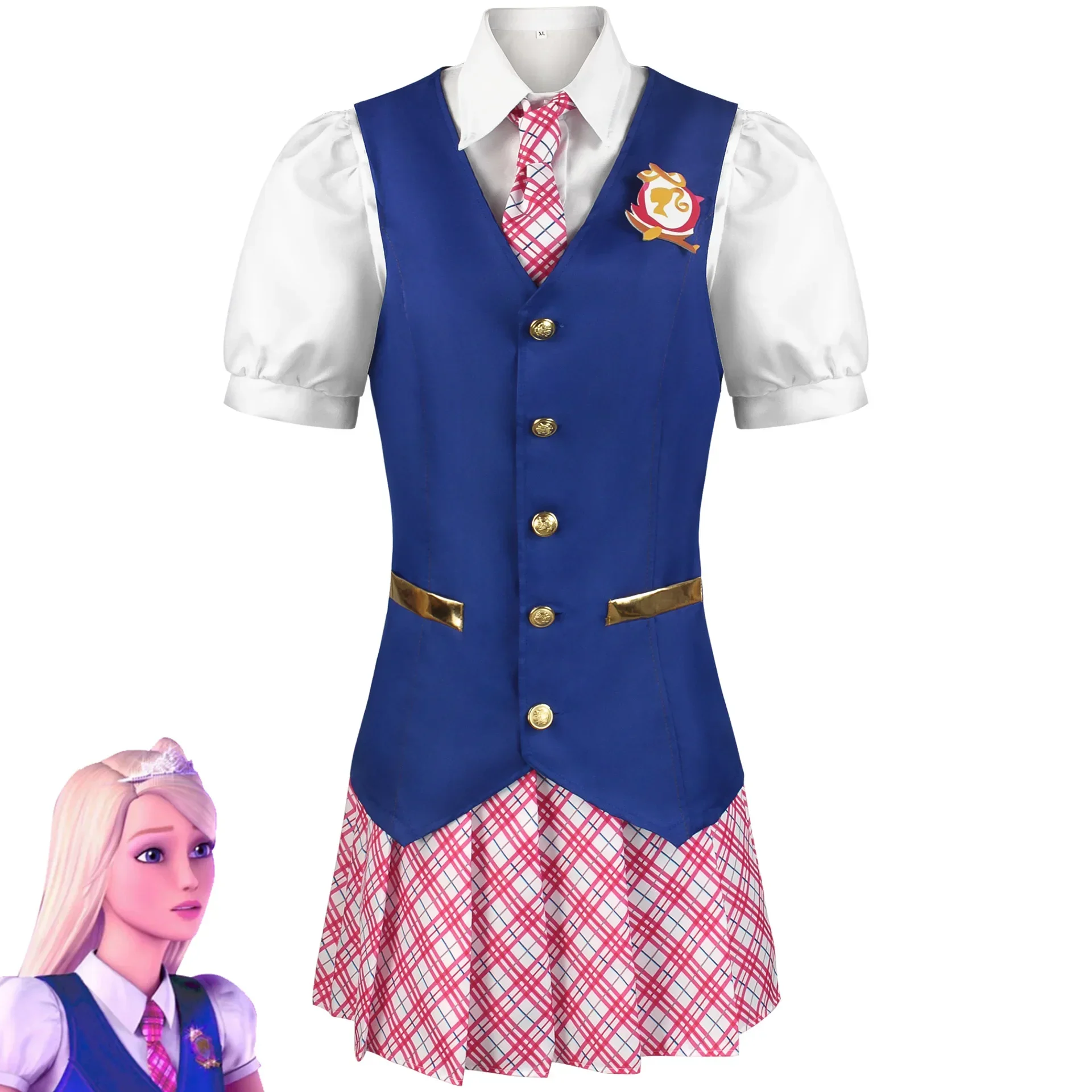 Barrer ie Princess Cosplay Costume pour femme, Anime Charm, School Delancey DE Wen, Top Skirt, Imbibé Uniform Set