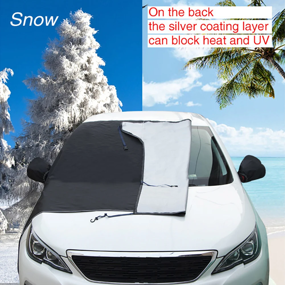 Windproof Windshield Sunshades Snow Ice Cover With Side Mirror Covers Summer Windshield Sun Shade Car SUV Exterior Accessories