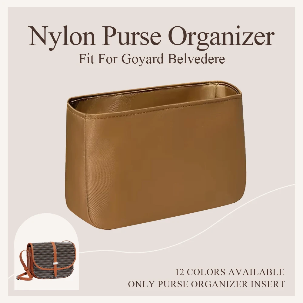 Nylon Purse Organizer Insert Fit for Goyard Belvedere Messenger Handbag Cosmetics Inner Liner Bag Lightweight Inside Storage Bag