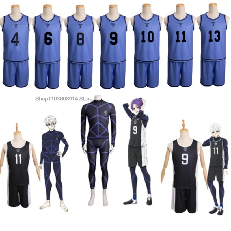 BLUE LOCK Chigiri Hyoma Isagi Yoichi Cosplay Uniforme Top Shorts Bachira Meguru Halloween Carnaval Terno Homem Roupa