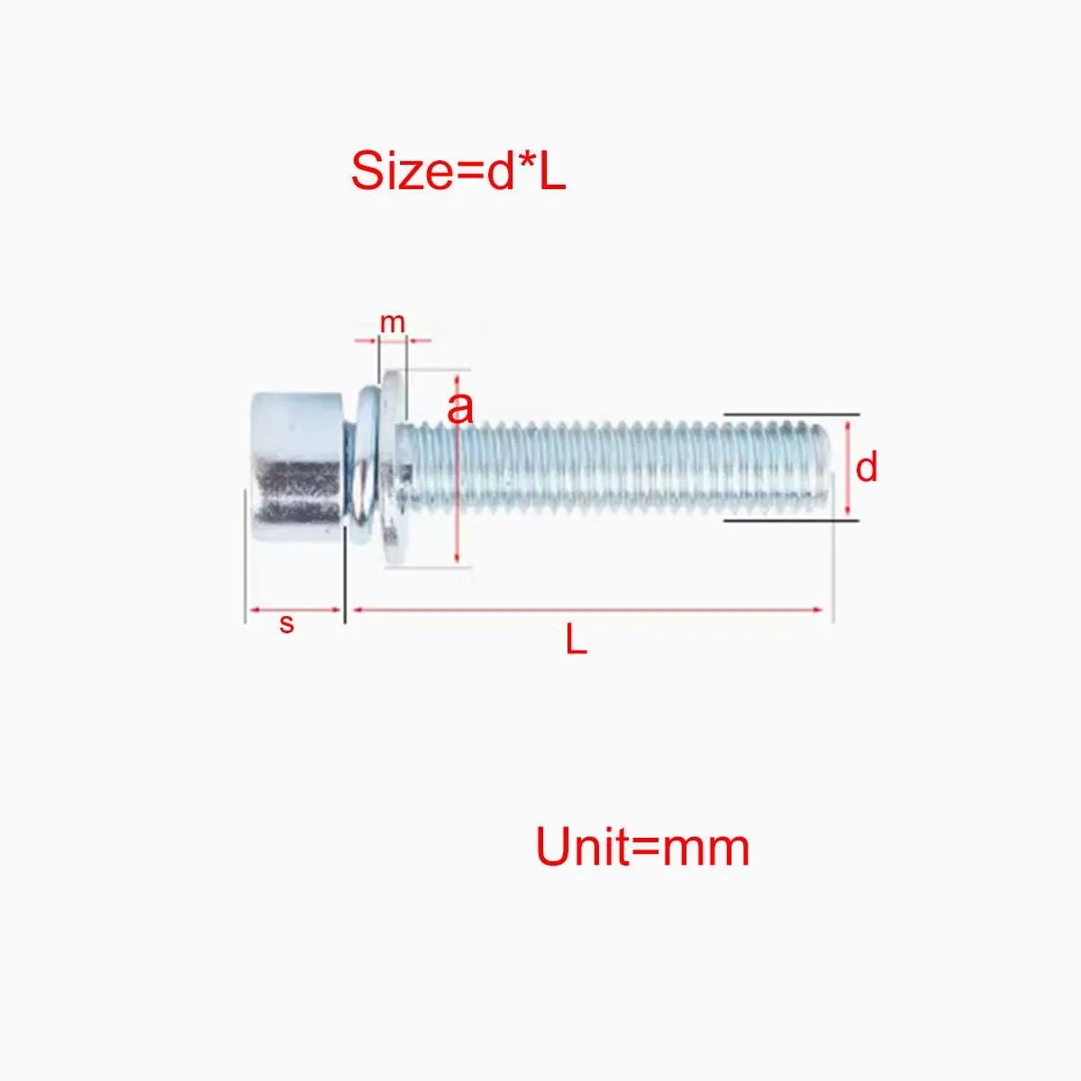 

8.8 Grade Blue And White Zinc Cup Head Hexagonal Spring Washer Three Combination