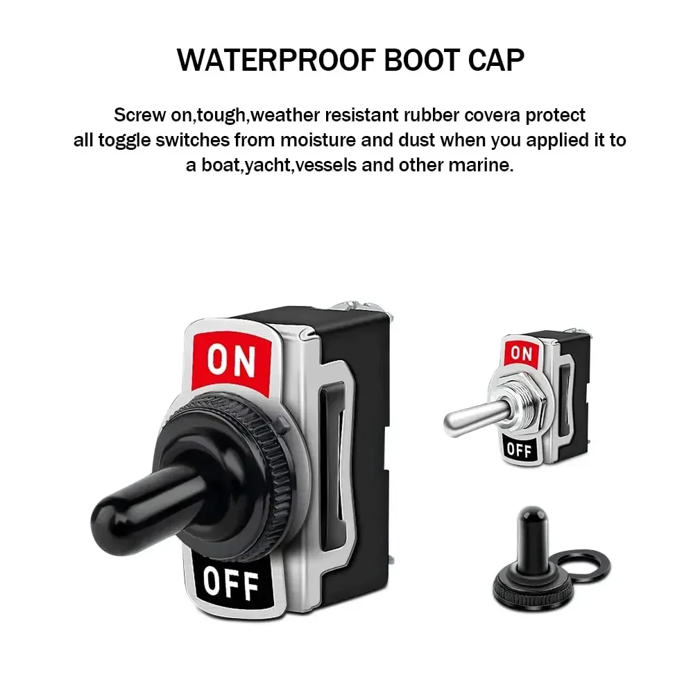 5 個のミニ ON/OFF トグルスイッチキット - 車/トラック/ボート用防水ラッチロッカースイッチ