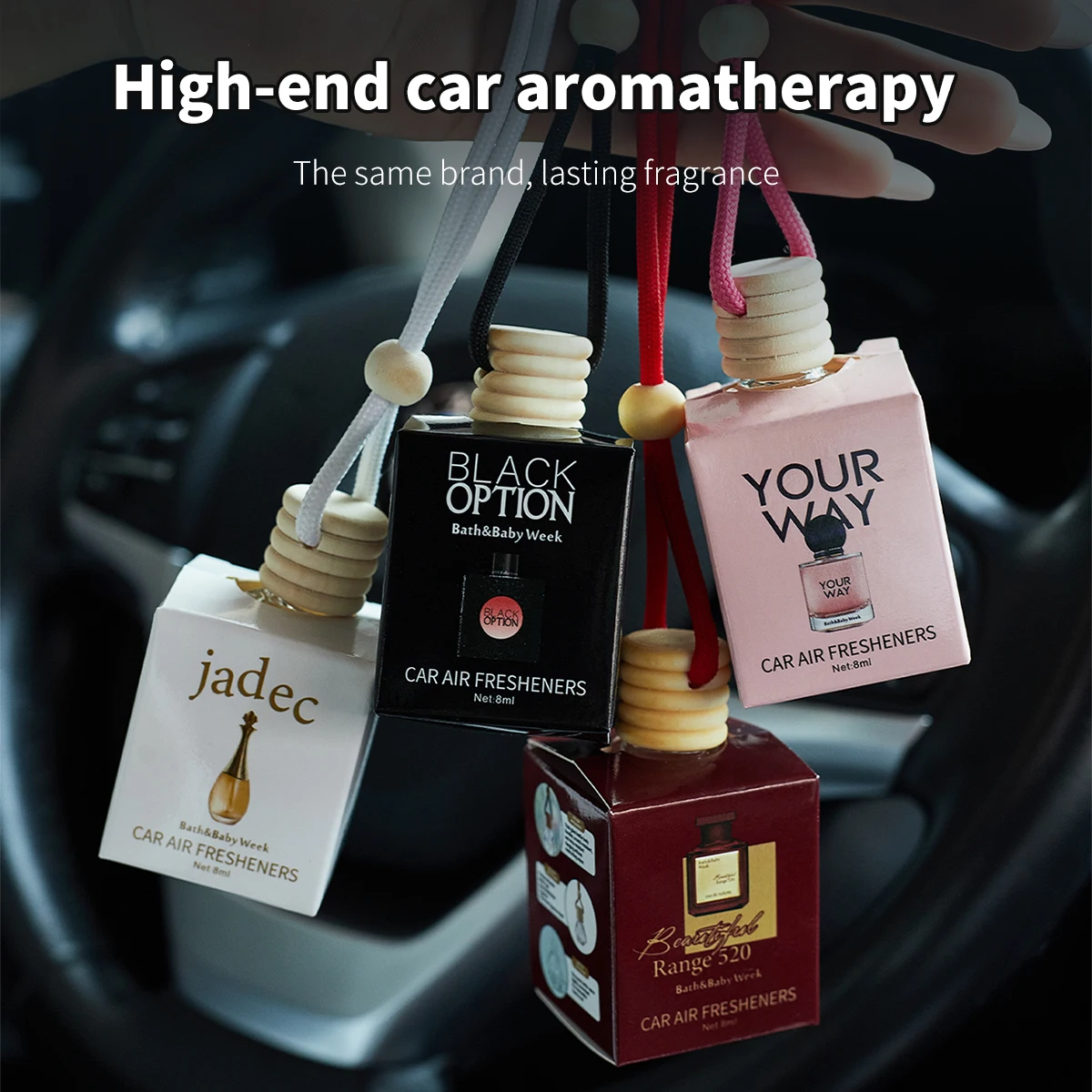 4 قطع عطر سيارة، عطر سيارة يستخدم لملحقات السيارة الداخلية، معطر هواء للسيارة طويل الأمد، يحافظ على الساحرة والطازجة
