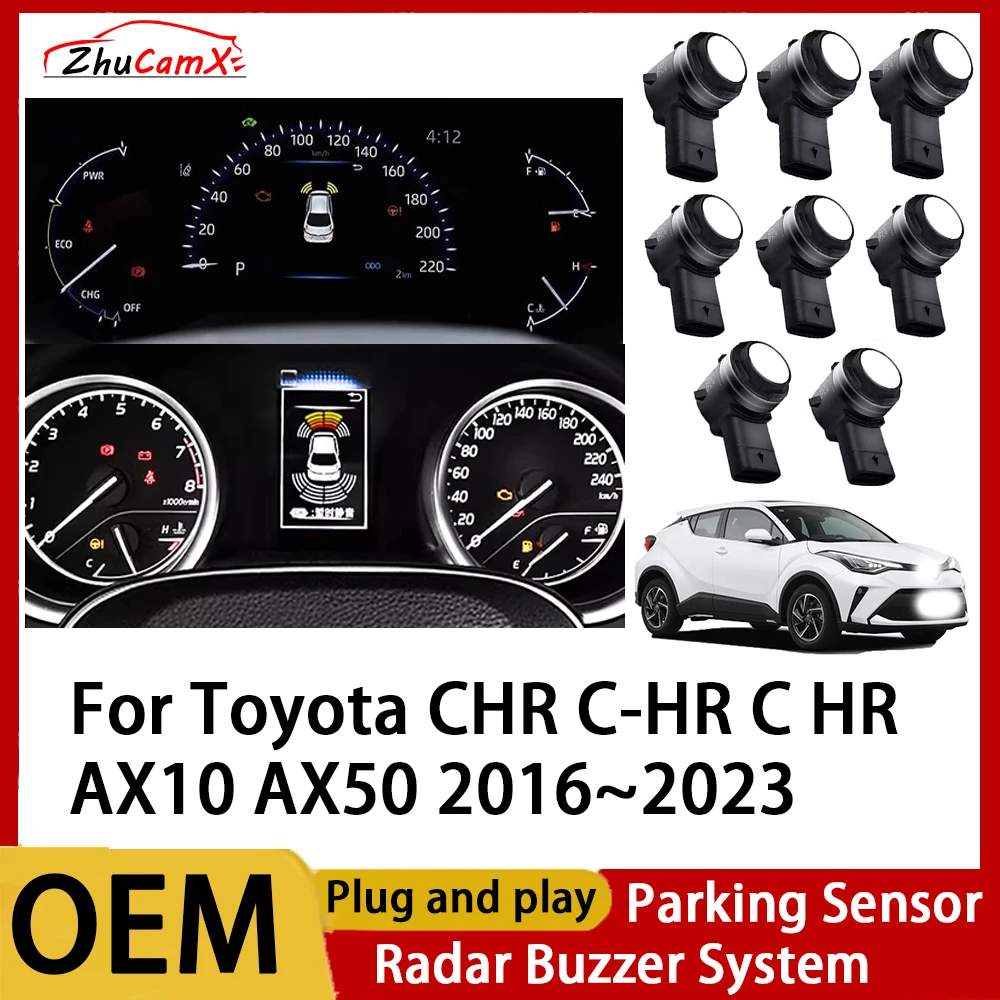 ZhuCamX Front Rear Parking Sensor Assistance Backup Radar Buzzer System for Toyota CHR C-HR C HR AX10 AX50 2016~2023