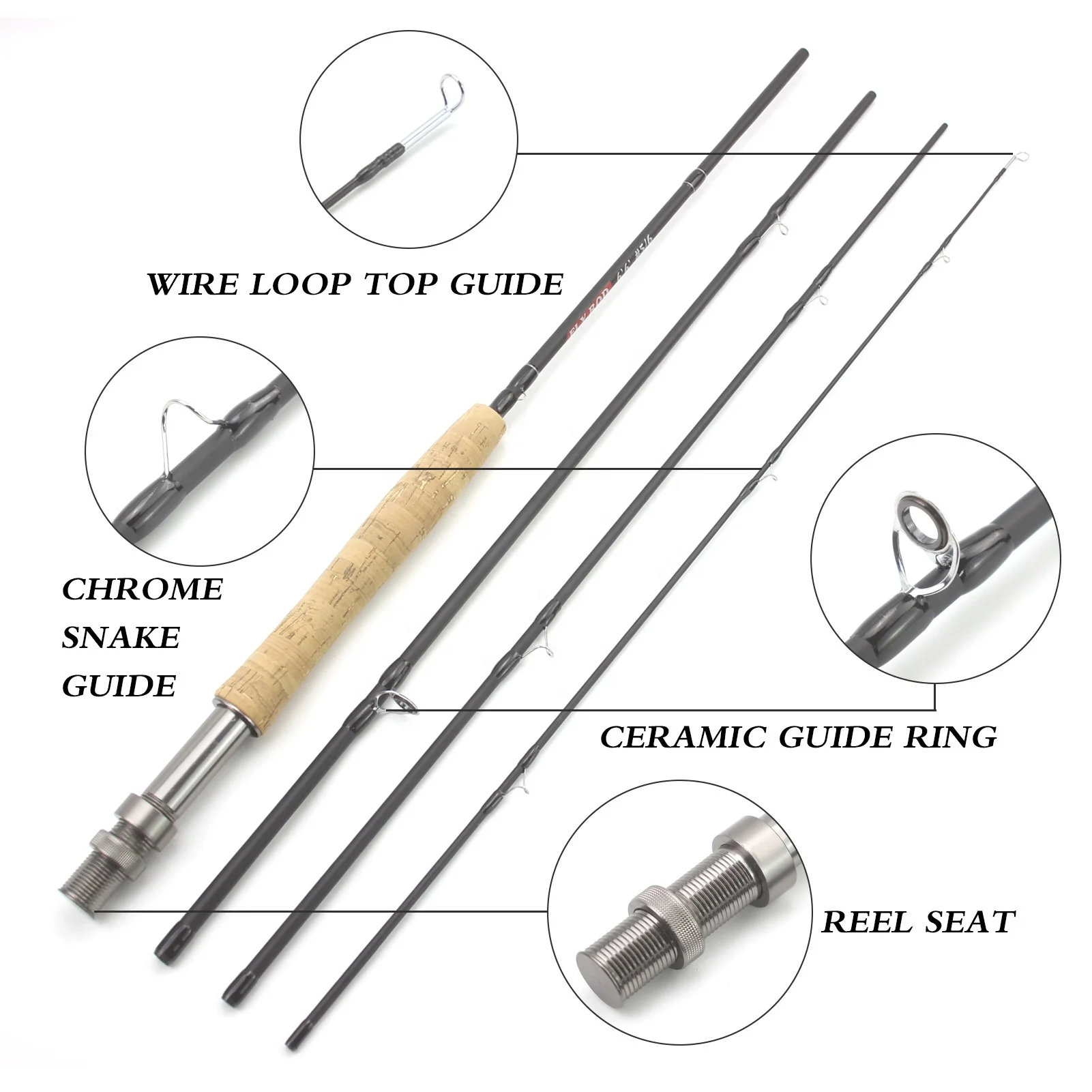 

OEM ODM Fly Rod Design 4 Pieces Fly Fishing Rod Carton Ultra Light Spinning Fishing Rods