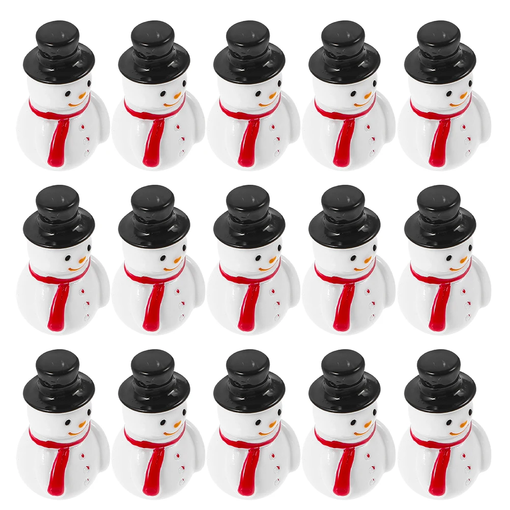 

24Pcs Christmas Resin Snowman Miniatures Flat Top Hat Xmas Holiday Village Micro Landscape Party Tabletop Decoration