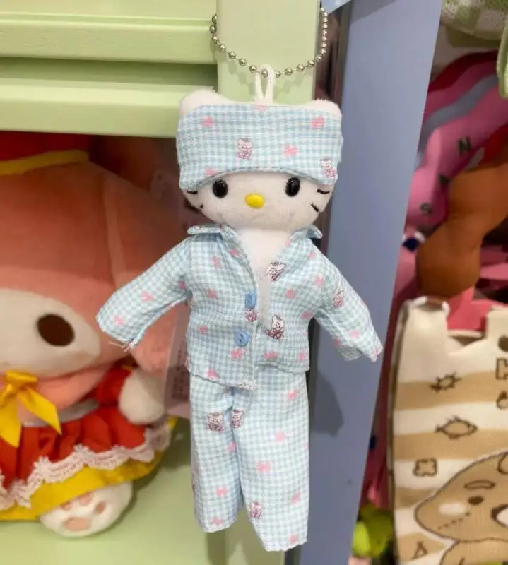 لطيف الكرتون Kawaii فستان طويل الساق تظهر منامة مرحبا كيتي أفخم دمية حقيبة سلسلة مفاتيح قلادة لعبة هدية