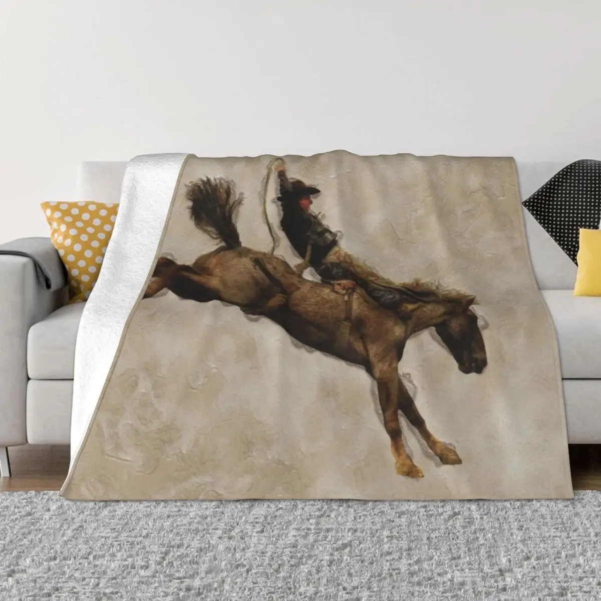 Bucking Bronco Rodeo Cowboy Throw Blanket Summer Beddings Thins Blankets