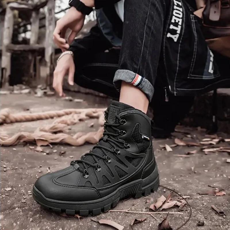 أحذية عسكرية تكتيكية كبيرة الحجم عالية الجودة غير قابلة للانزلاق مقاومة للاهتراء ومقاومة للأوساخ أحذية تدريب خارجية 39-47 ياردة 806