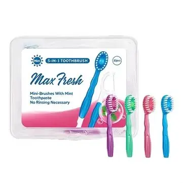 One-time portable multi-functional burst bead toothbrush, box of soft bristle toothpicks, dental floss, refreshing without rinsing