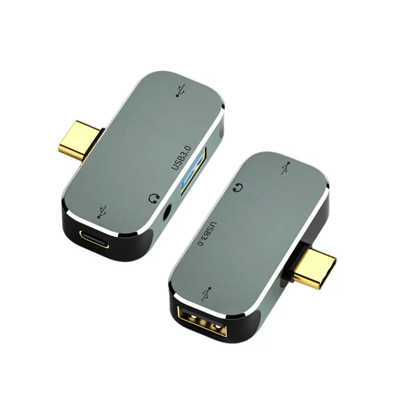Type-C to HDMI Adapter Converter 5 in 1 Type-C Hub 3.55mm Jack PD100W USB3.0/USB2.0/USB3.1 HDMI-Compatible USB Extender Hub