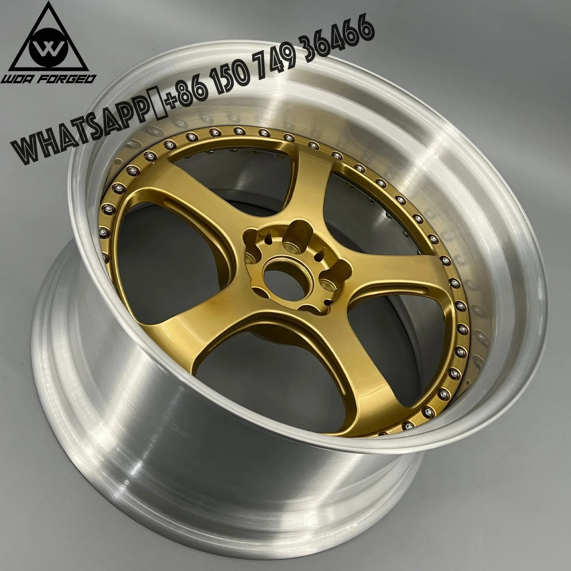 WOA FORGED Deep Lip Concave Forged Wheel 18 19 20 21 22 23 Inch Luxury Custom Brushed Silver 2 3 Piece 6061t6 Aluminum Alloy Rim