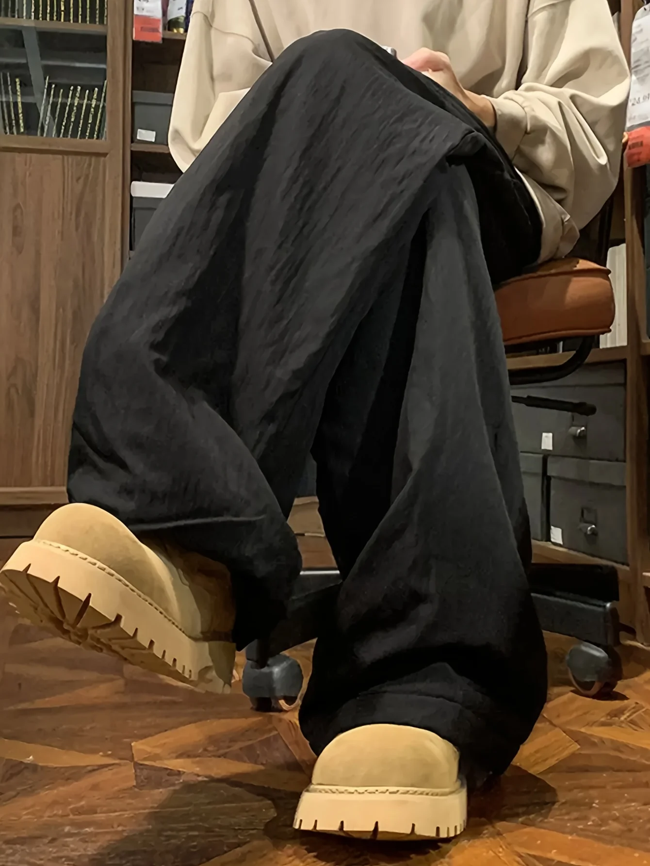 بنطال رياضي نسائي شتوي مبطن بالصوف سميك مستقيم الساق للرياضات الكاجوال، مقاوم للرياح والبرودة