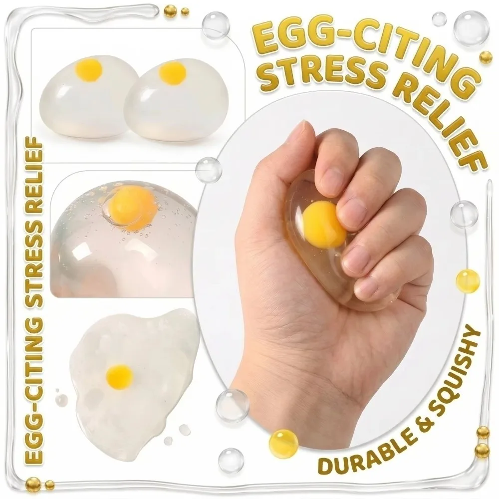 Bubble Squeeze Pinch Yolk Egg Squishy Ball Simulation Egg Transparent Egg Fidget Ball Simulation Egg Squishy Gift