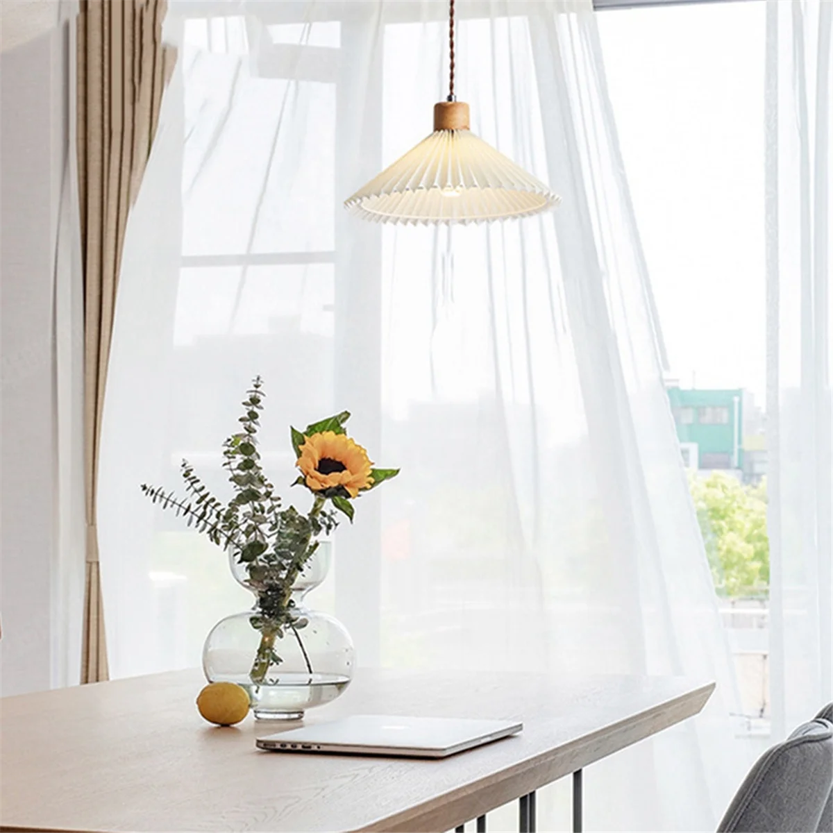 ثريا بجانب السرير مطوي من نورديك، مصباح معلق مقاس 31 سم