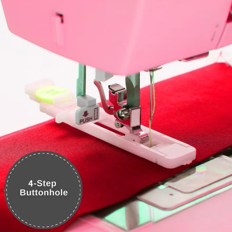 Machine à coudre rose robuste 4411 avec accessoires |   Haute vitesse, 69 options de points, moteur solide, cadre métallique, lumière LED