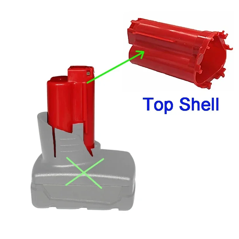 Battery Plastic Case Box Parts Subassembly For Milwaukee 12V 48-11-2411 Li-ion Battery Middle Shell Top Housings Accessories