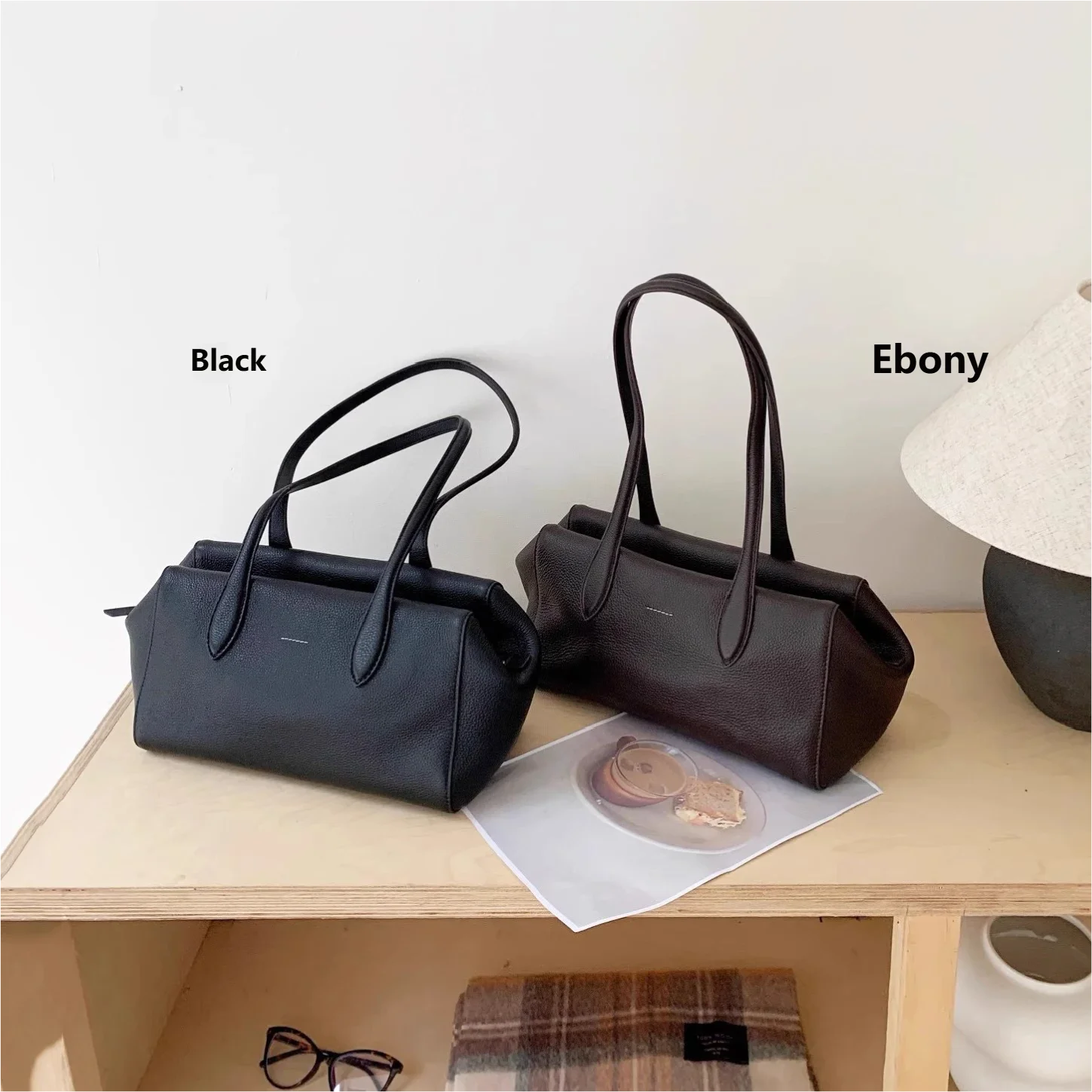 

Genuine Leather Niche Pillow Bag New Style High-End Light Luxury Boston Large-Capacity Shoulder Bag for Women