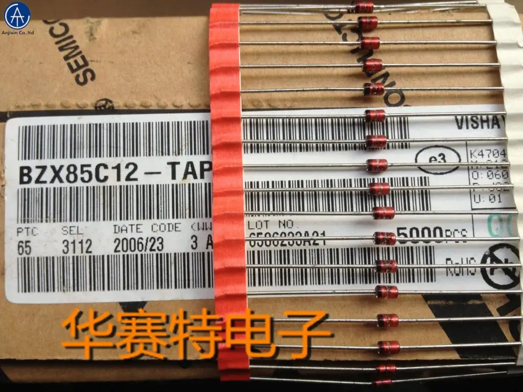 30pcs 100% orginal new BZX85C12-TAP BZX85C12 DO-41 1.3W 12V