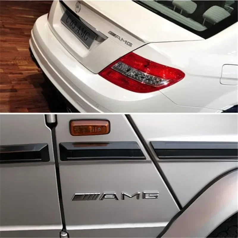 سيارة معدنية ثلاثية الأبعاد شعار الرسالة الخلفية الجذع ملصق لمرسيدس بنز AMG W204 W203 W205 W124 W221 W213 W212 C E S GLE CLC الفئة