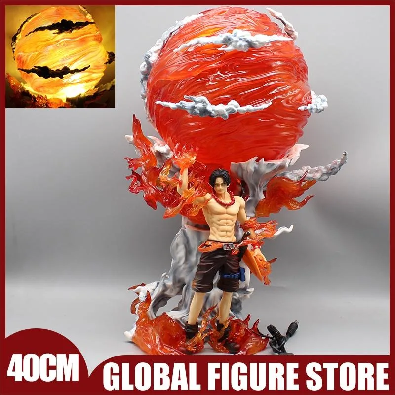 

40CM Anime Ace One Piece GK Fire Fist Portgas·D· Ace Action Figures PVC Model Statue Collection Ornament Toys Birthday Gifts