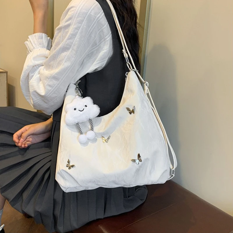 

Leisure Soft Surface Large Capacity Butterfly Decorative Shoulder Bag, New Fashion Commuting Backpack, Multi-purpose Tote Bags