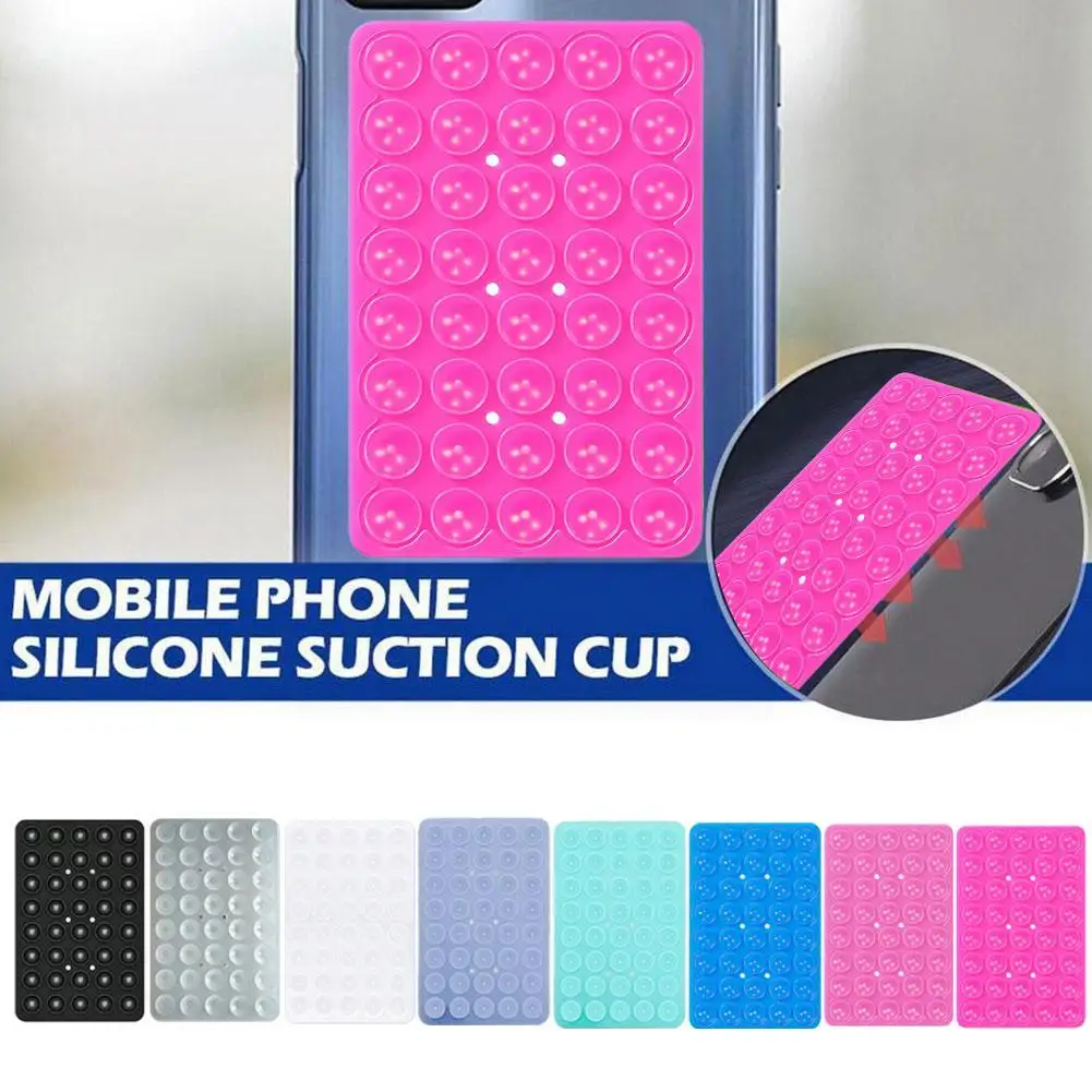 Double Side Silicone Suction Pad For Mobile Phone Fixture Suction Cup Backed Adhesive Silicone Rubber Sucker Pad For Fixed Pad