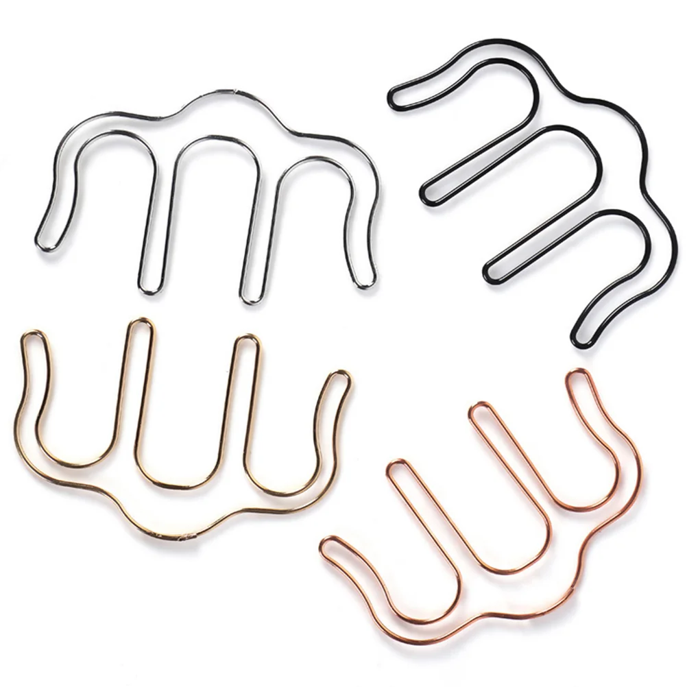 2Pcs Stylish Metal M Shaped Clip General Music Clip Metal Hollowed Bookmark(Rose Gold) Creative Clip Creative Paper Clamp