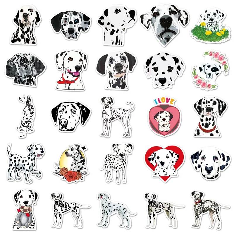 50pcs Cartoon Dalmatian Graffiti Sticker Suitcase Water Cup Stationery Mobile Phone Car Laptop Refrigerator Decorative Sticker