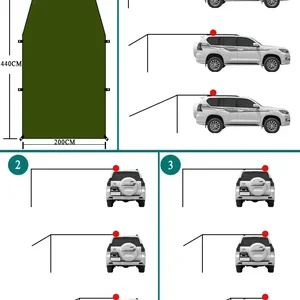 Camping Tent Automobile SUV SIDE ROOK Superior Sol Shelter Car Truck Para-Sol Anti-UV DRINKS 10 MAIN SALES CEILING SOCK - №8