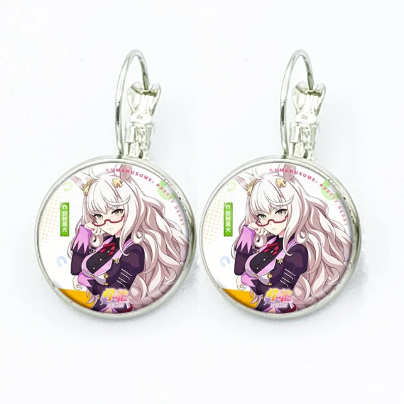 Glass Umamusume Pretty Derby Women Dangle Earrings Fashion Drop Earrings Glass Cabochon Lady Earrings Jewelry