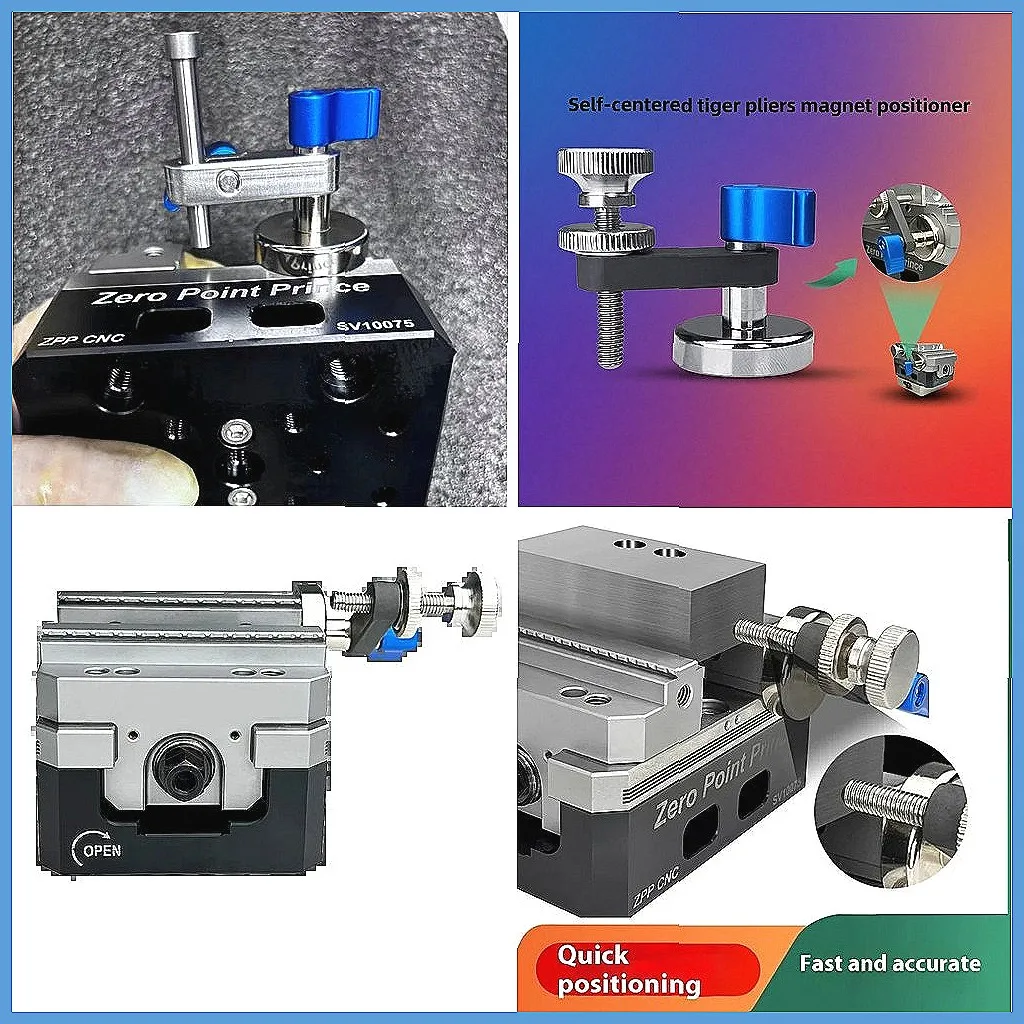 

Самоцентрирующийся магнитный позиционер для токарных станков, позиционер для заготовок с ЧПУ с параллельными зажимными губками, комплект для точной обработки