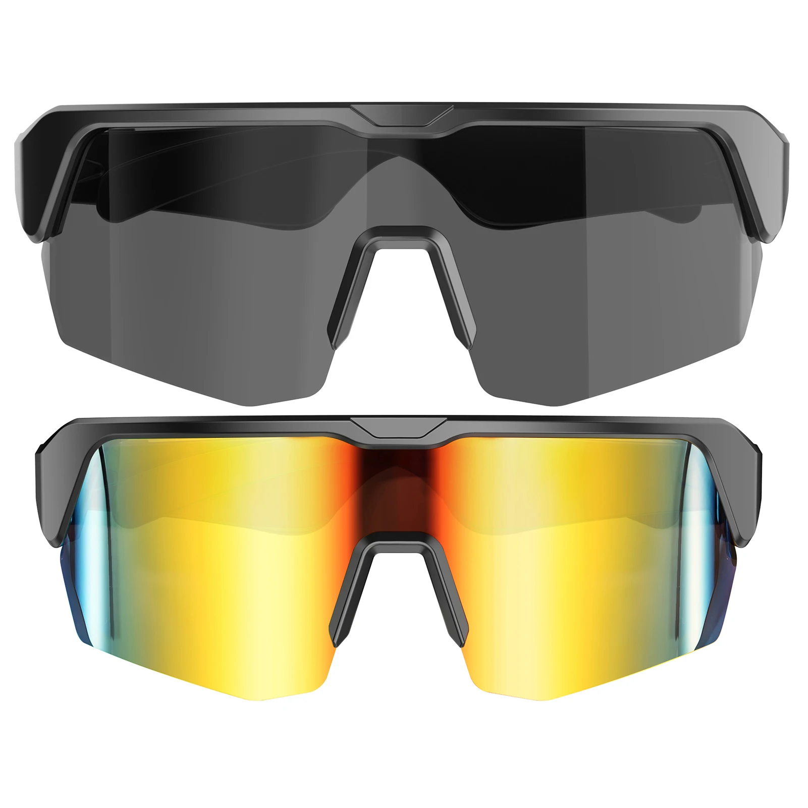 Smart Glasses for Cycling, Wireless Music Earphones Glasses with BT Music/Call, UV Protection, Flexible Frame for Outdoor Sports