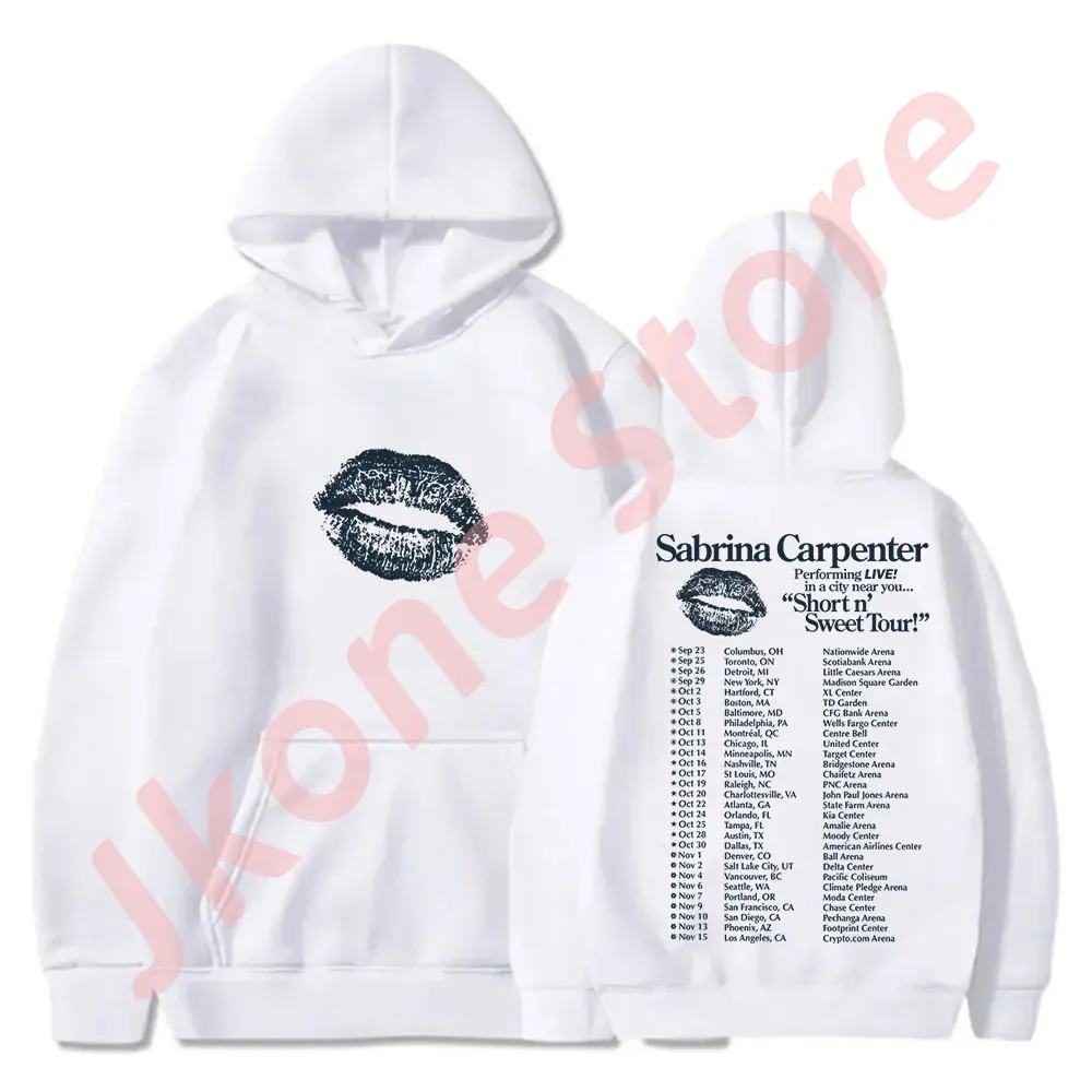 Sabrina Carpenter Logo Hoodies Short n' Sweet Tour Merch Pullovers Winter Women Men Fashion Casual Hooded Sweatshirts