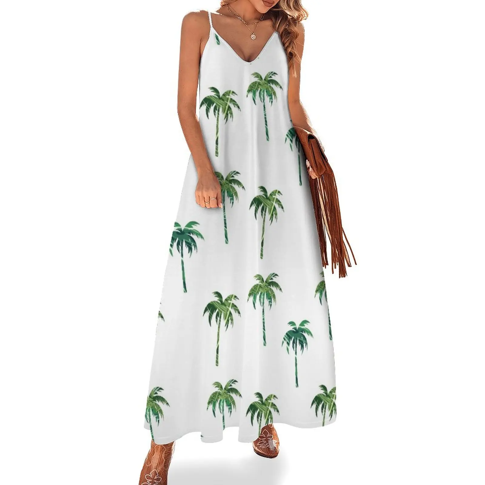 

Green palm trees pack Sleeveless Dress Women's clothing Women's skirt womans clothing