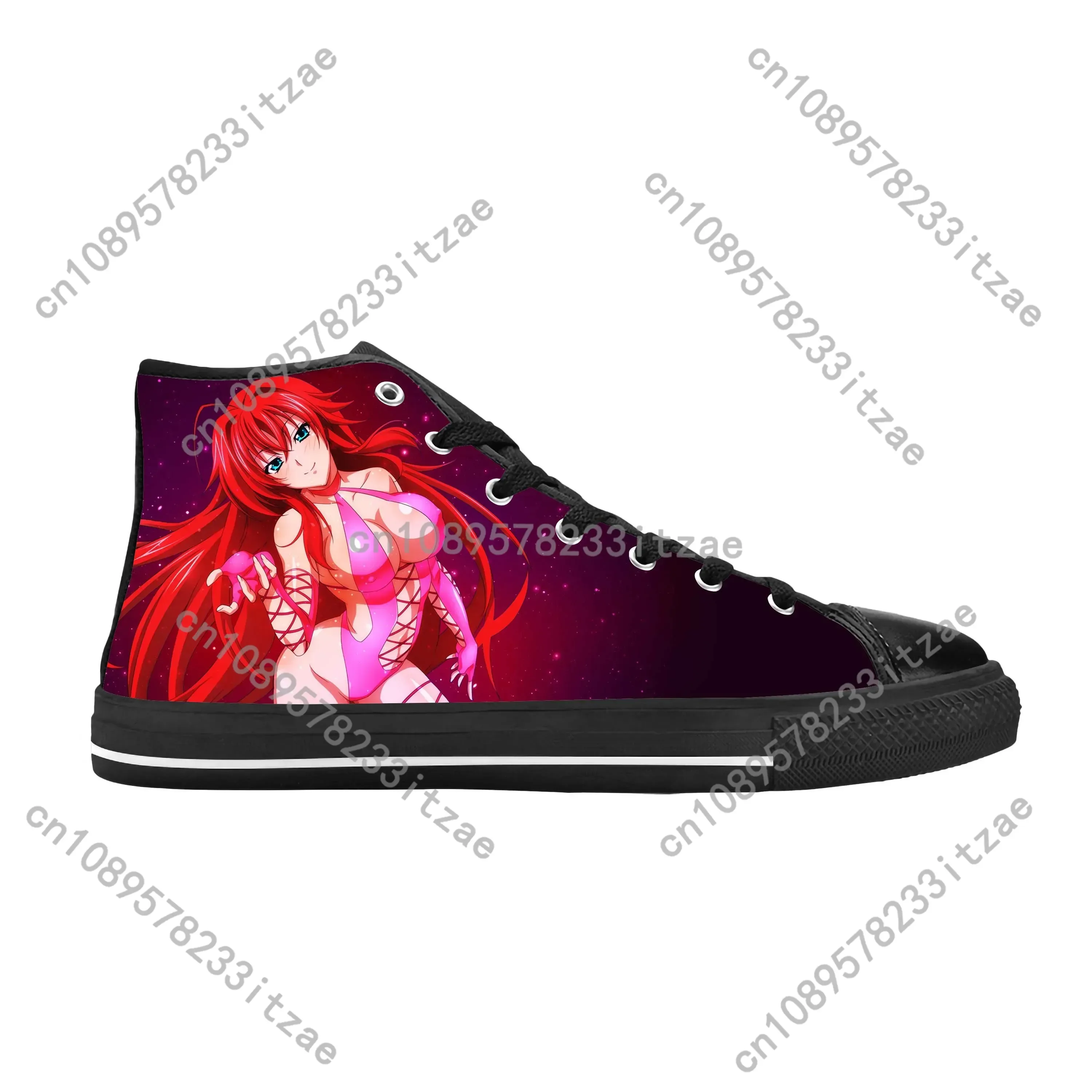 Japanese Anime Manga High School DxD Rias Gremory Casual Cloth Shoes High Top Comfortable Breathable 3D Print Men Women Sneakers