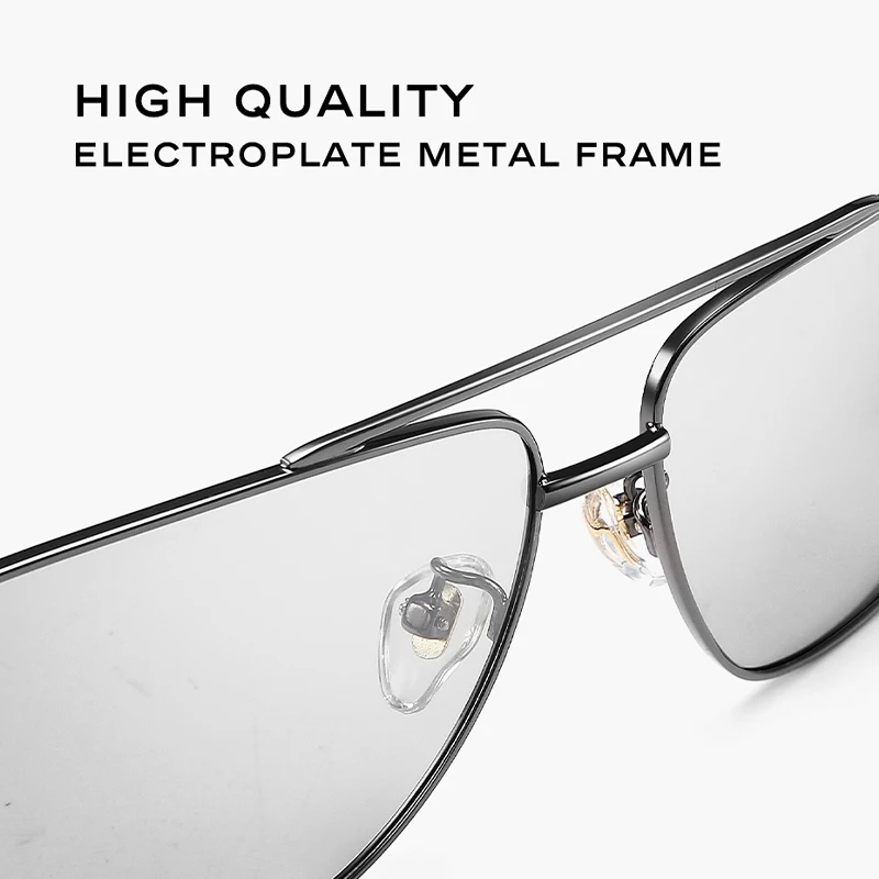 CAPONI Outdoor Sunglass men Polarized Photochromic Square Black Lenses Shade Driving Sunglasses UV400 Protection Designer BS8002