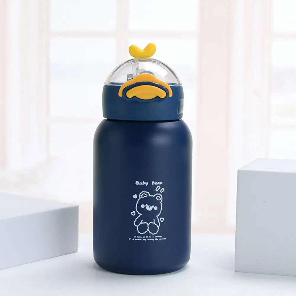 Cartoon Animal Insulated Water Bottle 304 Stainless Steel Large Capacity Children's Thermal Cup Leakproof Pop-up Lid