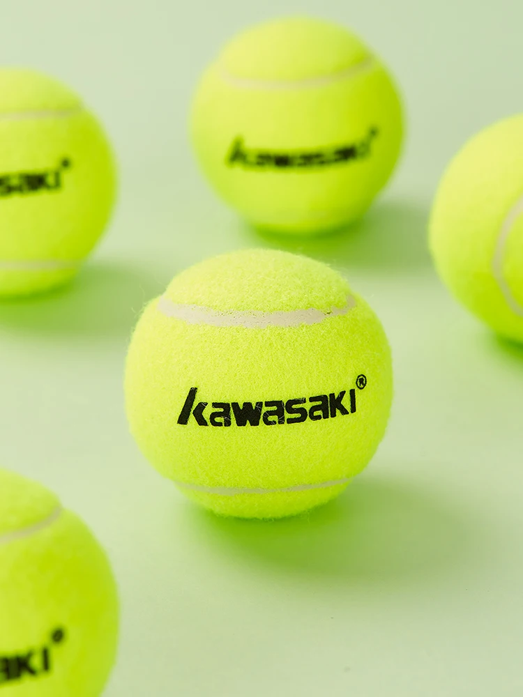 Kawasaki Tennis Balls 3PCS/Pack High Elasticity Durability Unpressurised Tennis Ball Suitable For Tennis Trainer KT81