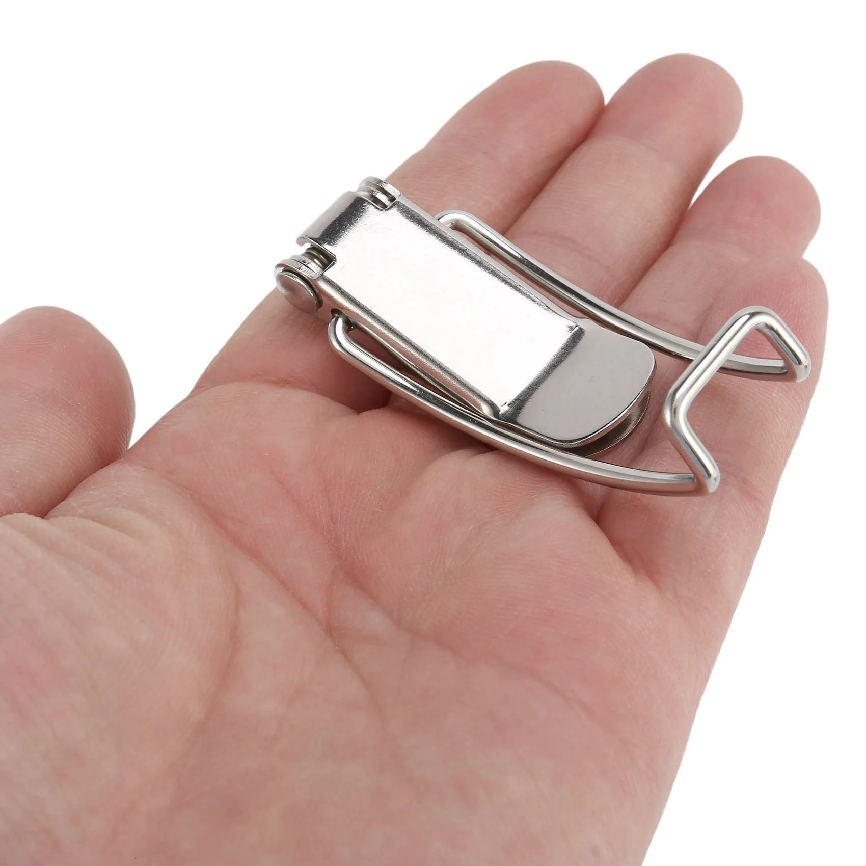 AT21-8X Stainless Steel Spring Hasp 304 Stainless Steel Box Cabinet Spring Lock Hasp Transport Box Tower Buckle