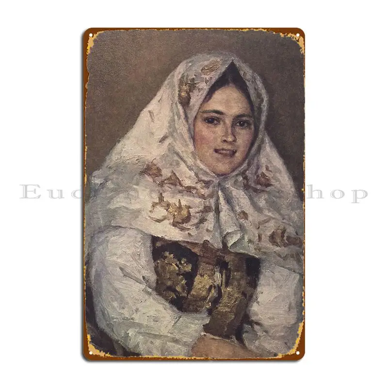 The Siberian Beauty Vasily Surikov Metal Sign Personalized Kitchen Party Wall Plaque Bar Tin Sign Poster